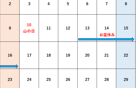お盆休み期間のお知らせです。SYAKS